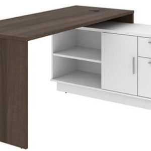 L-Shape Desk (White and Oak)